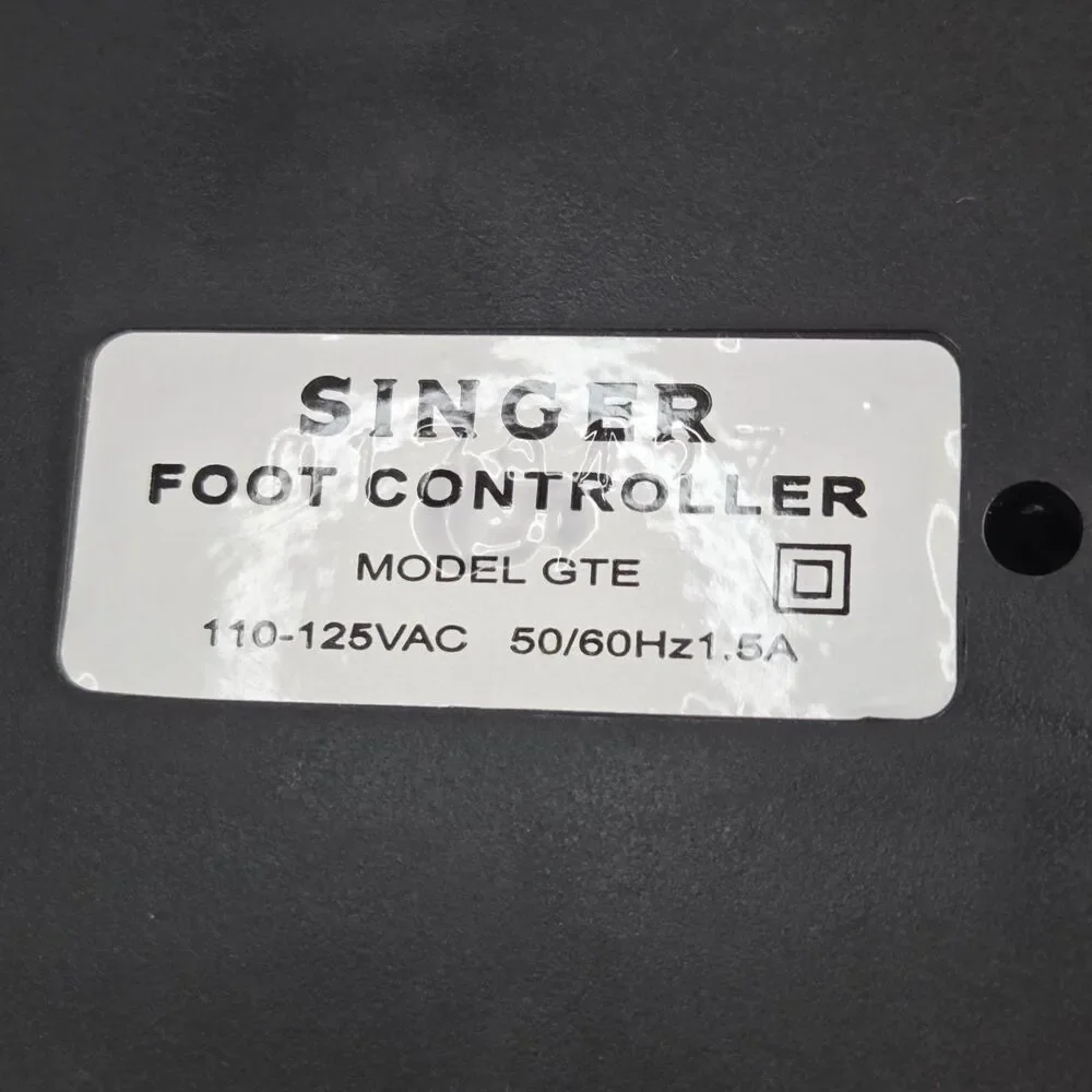 Singer Model GTE 110-125VAC Sewing Machine Foot Controller Pedal Replacement
